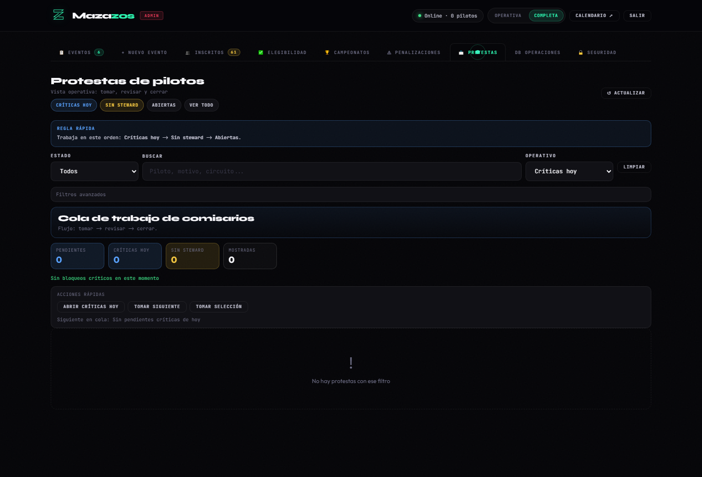 Backoffice real de Lapify con vista operativa segura